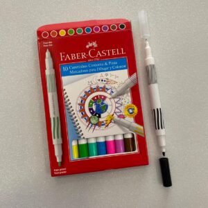 Caneta hidrográfica 10 cores ponta dupla Faber Castell